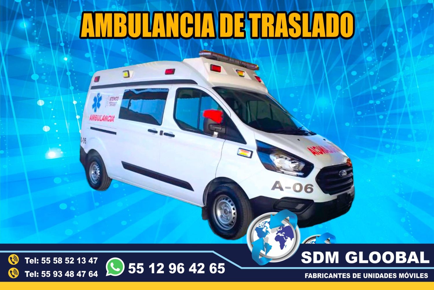 Venta de Ambulancias de Traslado de Tipo 1 y Tipo 2 en Mexico.