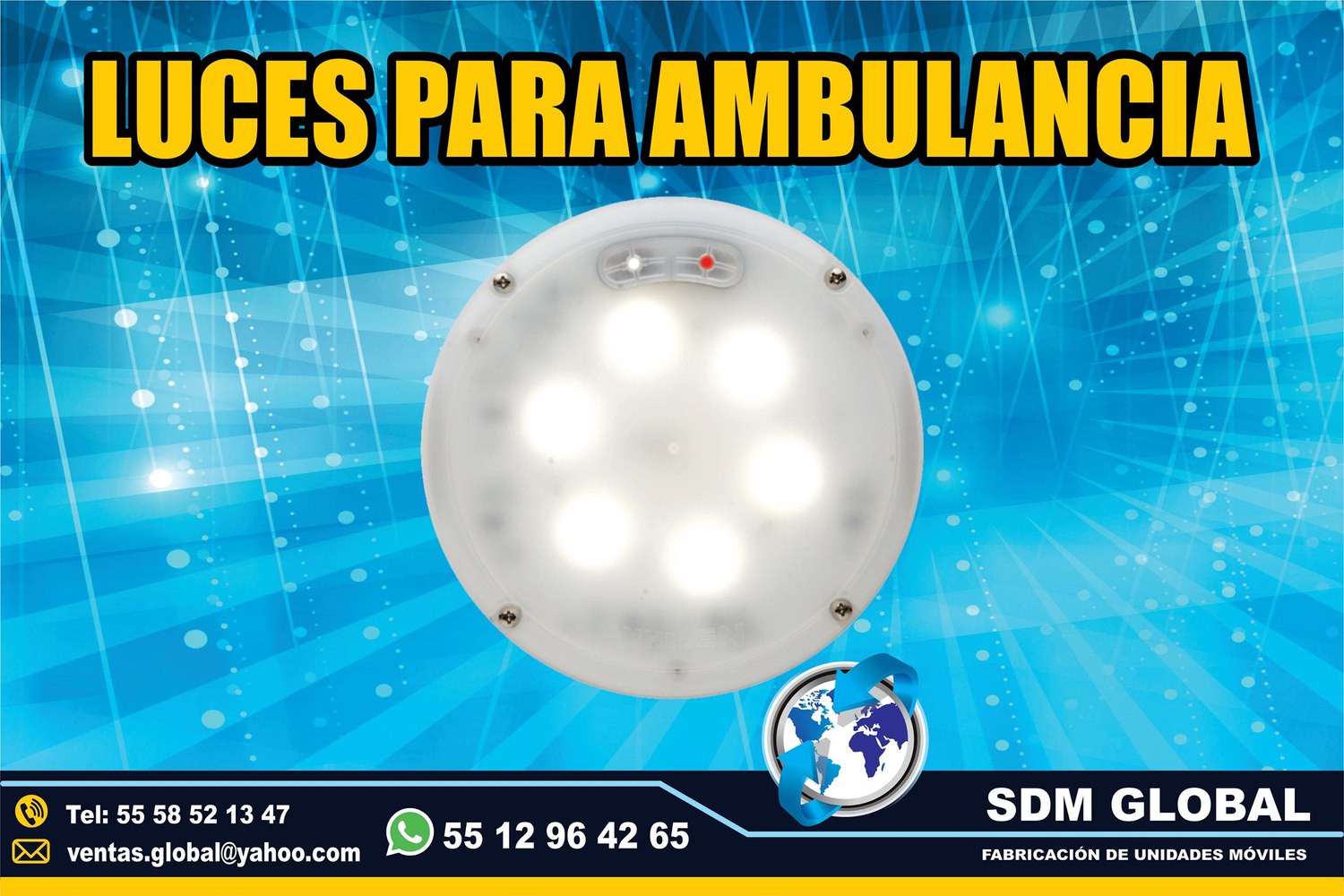 Venta de Luces Interiores para Ambulancias de Traslado Tipo I, II 