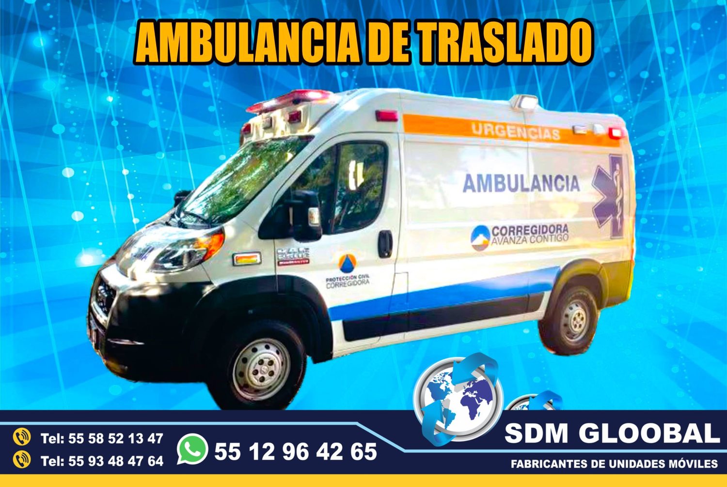 Venta de Ambulancias de Traslado de Tipo 1 y Tipo 2 en Mexico.