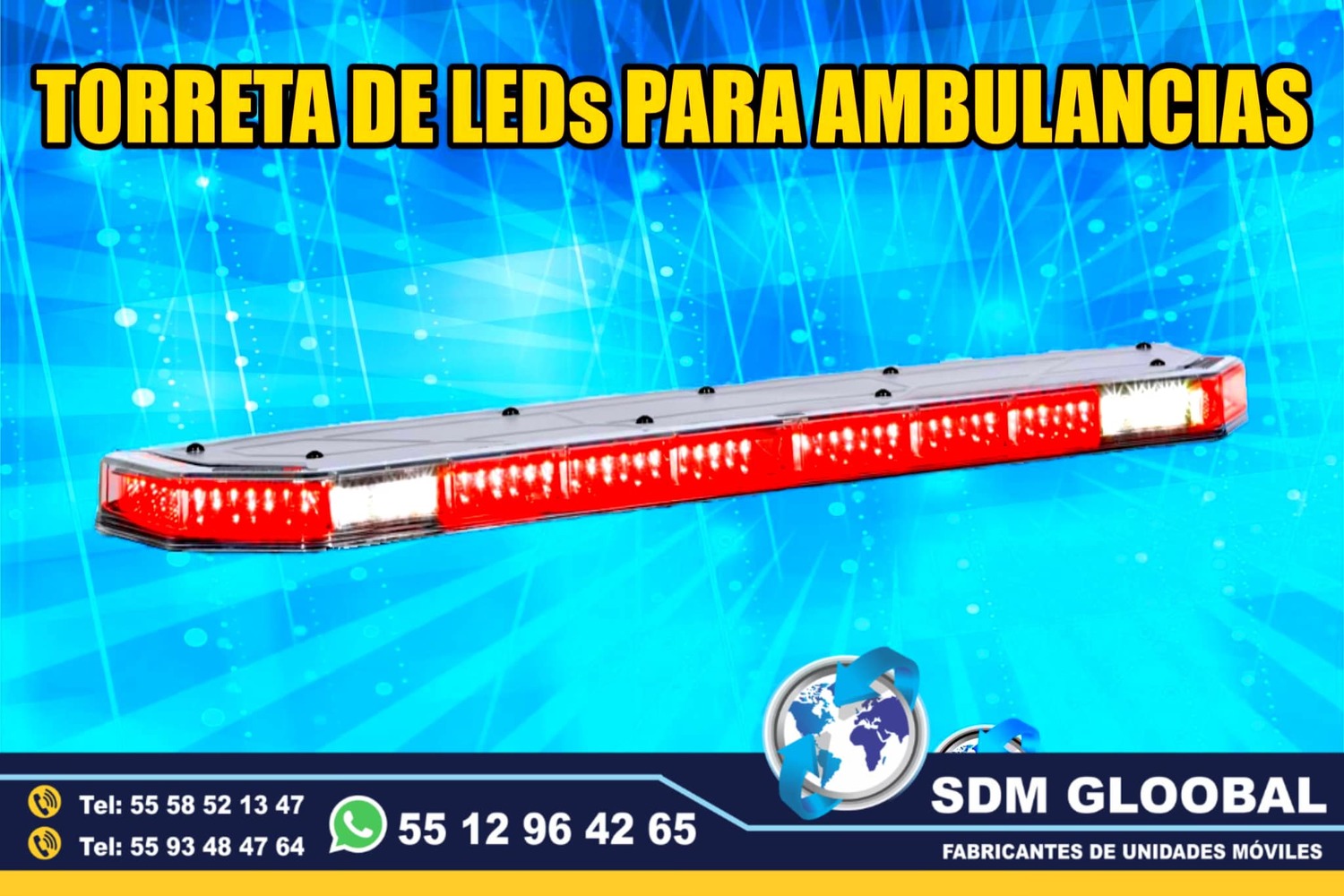 Venta de Torreta de Leds para patrullas color rojo Epcom 
