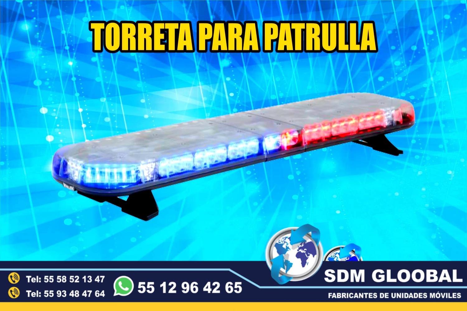 Venta de Torreta de Leds para patrullas color rojo azul Whelen 
