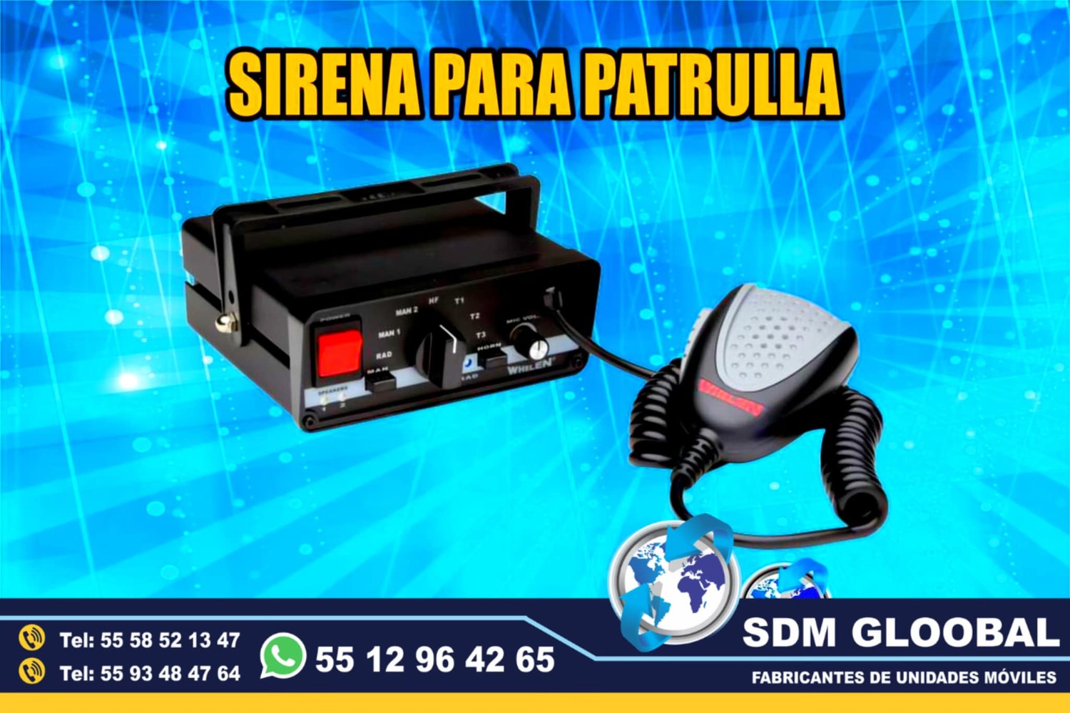 Venta de Sirena y equipo para patrullas MARCA WHELEN 
