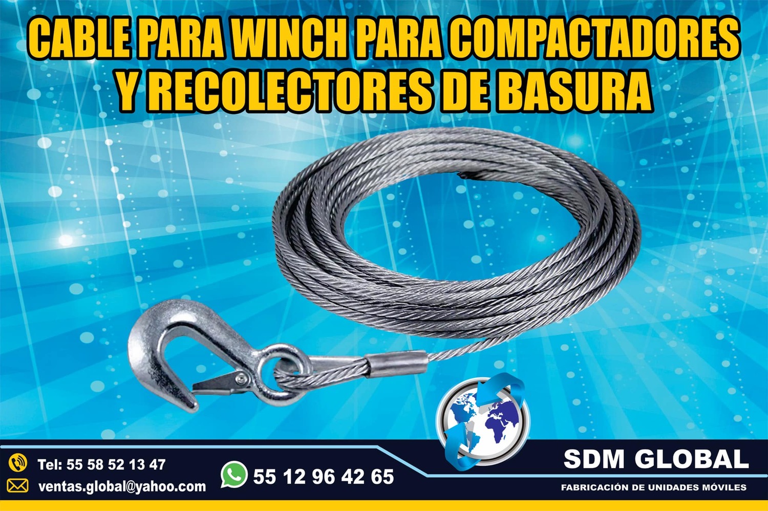 Venta de Chicote o malacate para Rampas Hidrahulicas
